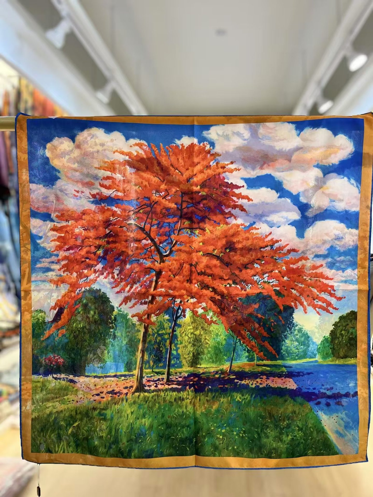 国潮香云纱花萝70*70新中式苏杭小方巾双面双色丝巾厂家代发扎染详情12