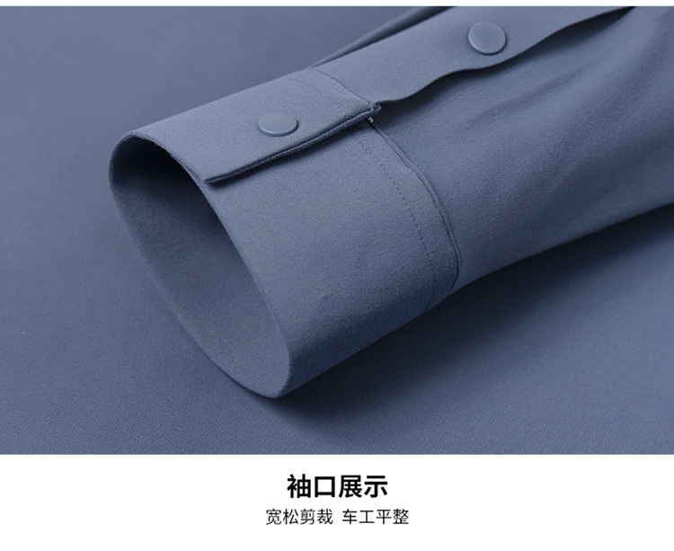 新款无痕弹力polo衫男士长袖商务休闲免烫抗皱纯色男士T恤打底衫详情11