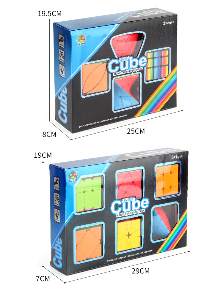 Pan xin con resorte tornillo suave rotación cubo mágico de tres órdenes color real orden positiva cubo mágico en forma de juguete caja de regalo estilo set pic 11
