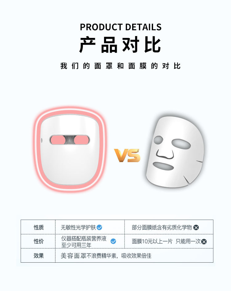 Facial color light home beauty device, red and blue LED beauty mask, skin rejuvenation mask device, home beauty device pic 19