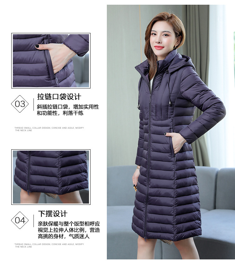 A mid-length cotton-padded jacket for women, 2020 winter new style Korean large-sized slim-fit down cotton-padded jacket, one piece consignment pic 5