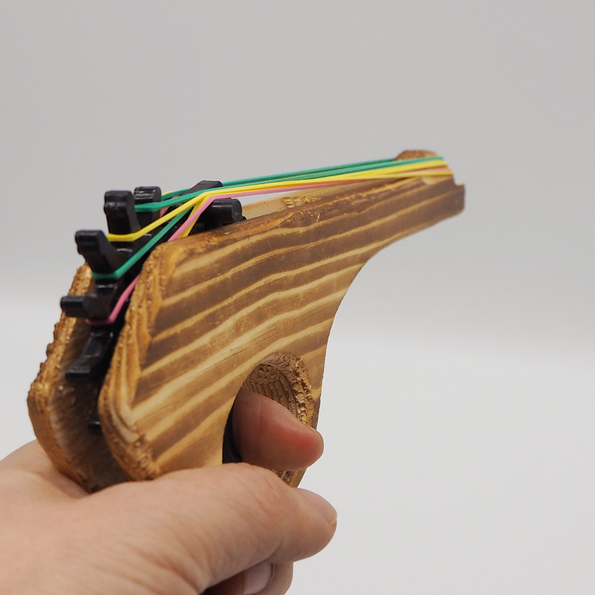 Factory direct sales of rubber band wooden guns, wooden toys, rubber ring hand wooden guns, new No. 3 rubber band gun pic 5