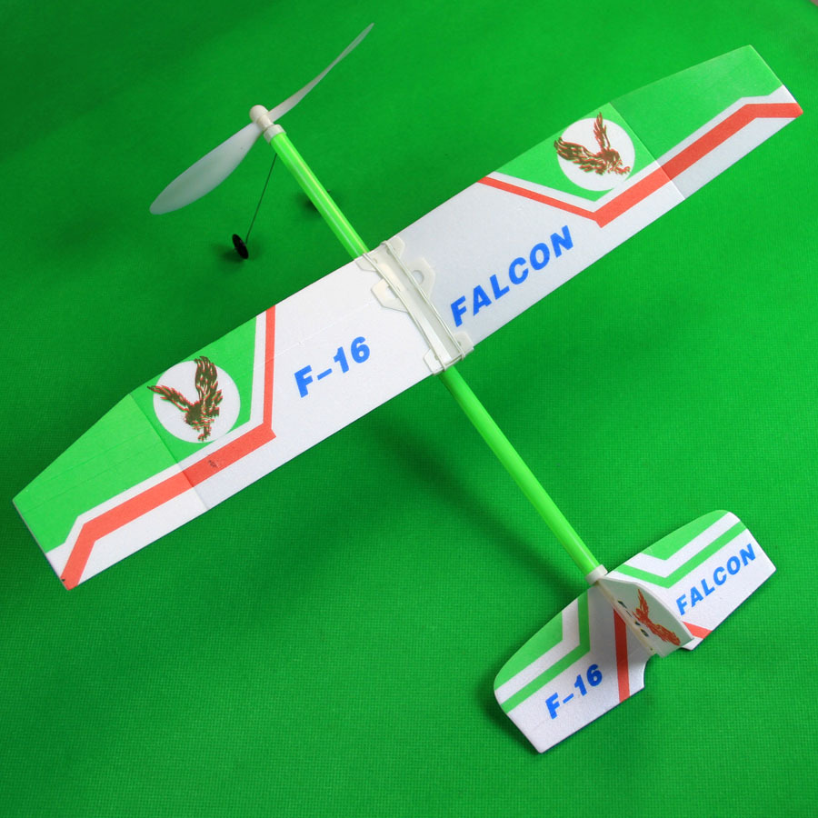 The youth model aircraft competition selects the F-16 rubber band power glider, a handcrafted foam aircraft made of nesting materials pic 5