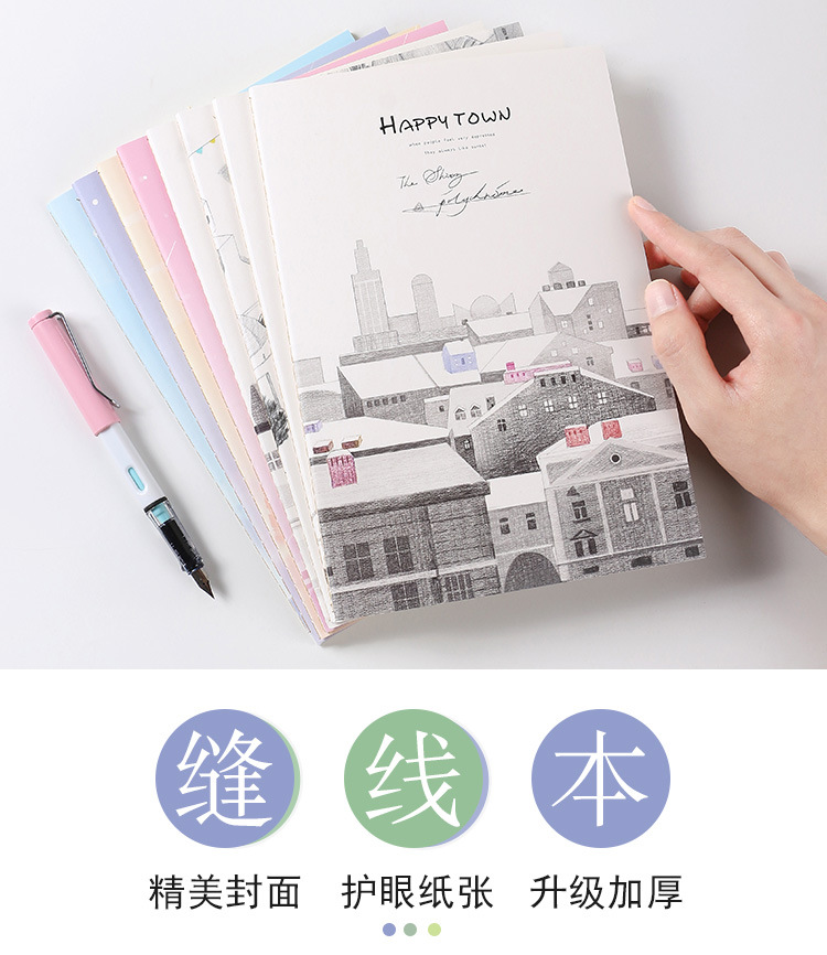 Wholesale of 40 thickened student exercise notebooks, notepads and notebooks in the Korean version of Senmu B5 car line book pic 1
