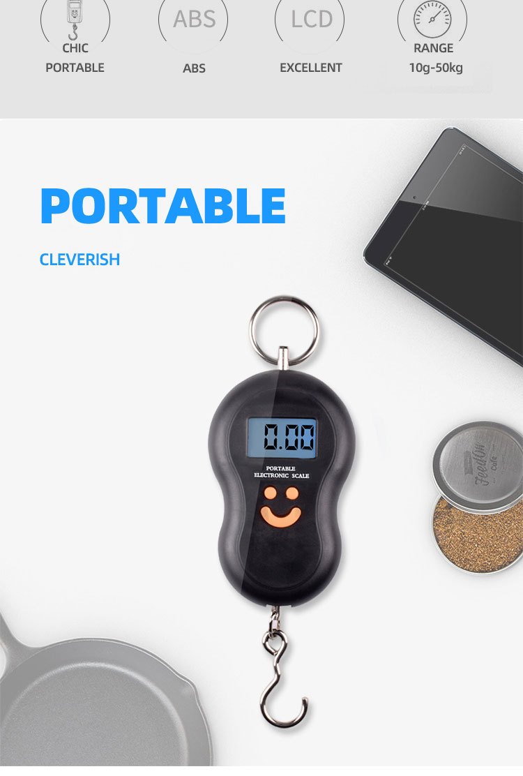 Factory direct supply of portable electronic scales, gourd-shaped hand-held scales, mini luggage scales, express delivery scales, 50kg electronic scales pic 1