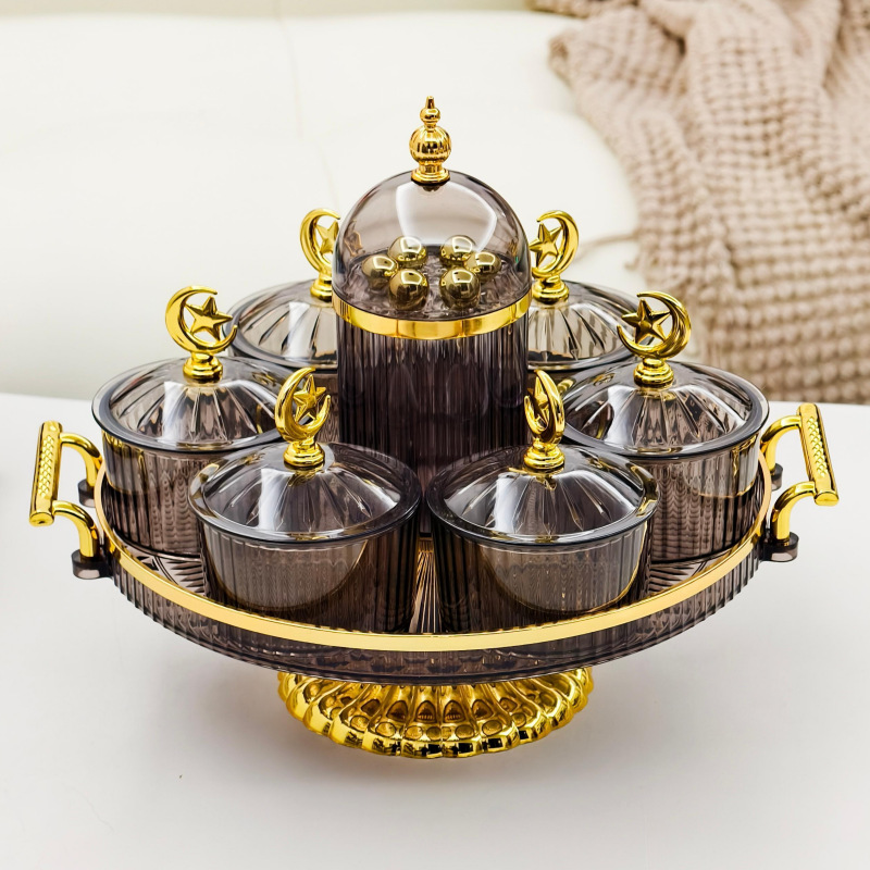 干果碟小吃碟圆形透明点心分格盘家用水果盘带塑料盖北欧轻奢果碟干果碟小吃碟圆形透明点心分格盘家用水果盘带塑料盖北欧轻奢果碟详情13