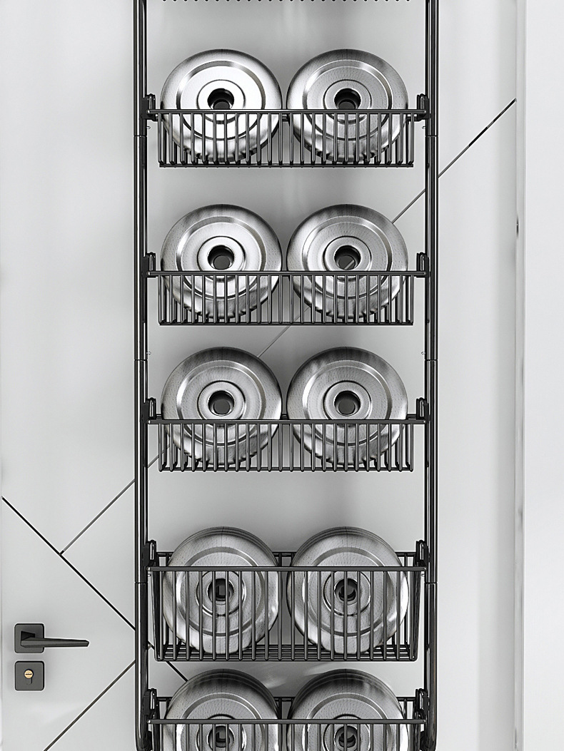 门挂多层收纳置物架厨房卧室墙面免打孔收纳架门后杂物食品挂篮详情4