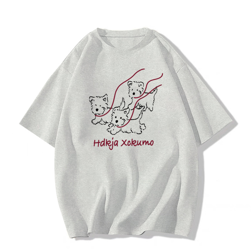 Verano 2025 nuevo estilo explosivo pesado pound algodón manga corta camiseta mujer diseño sentido nicho americano holgado media manga top pic 17