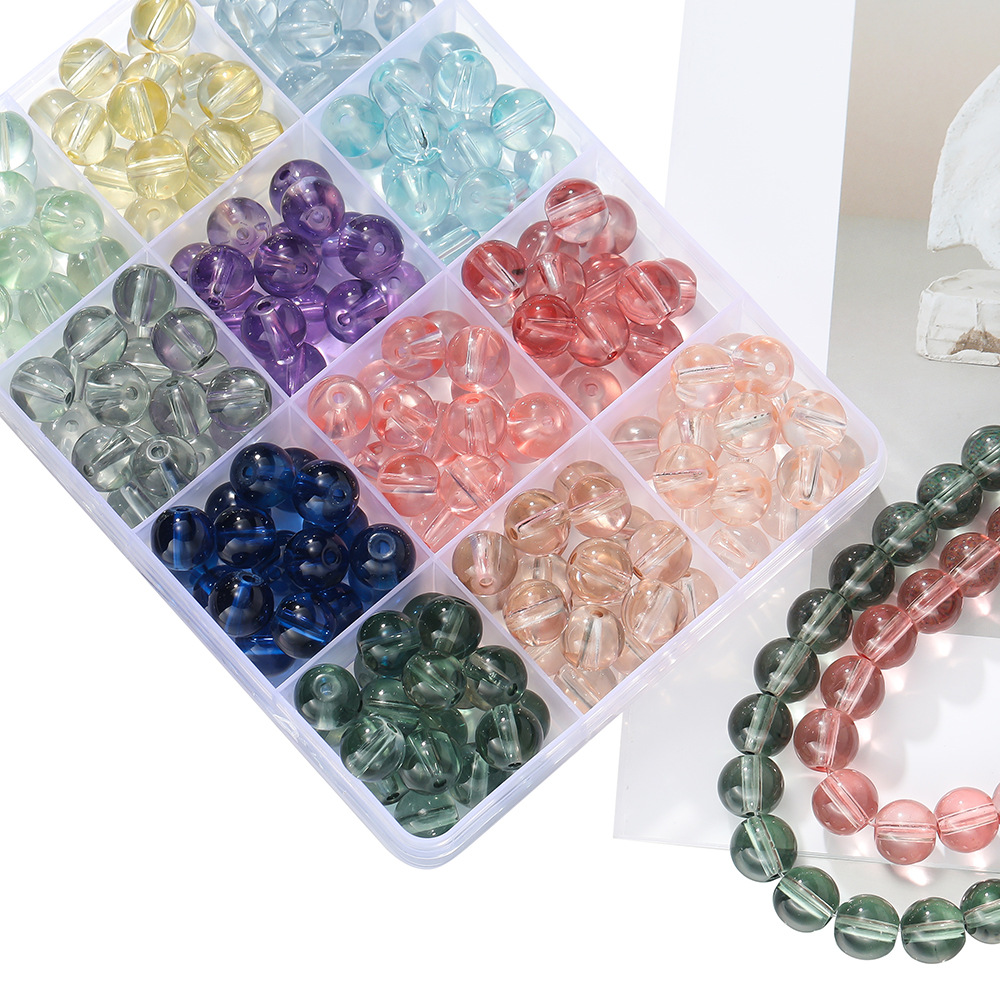 8mm glass beads, transparent crystal beads, round beads, loose beads, diy accessories, high-transparency glass beads, hand-strung beads and matching beads pic 13