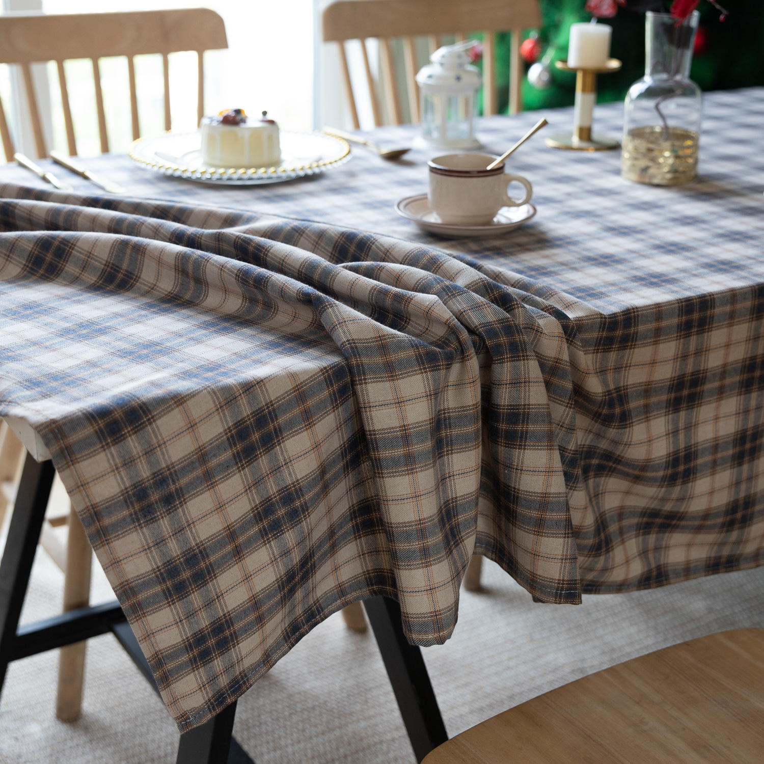 American green checkered table fabric Christmas Day Amazon rectangular atmosphere decoration tablecloth manufacturer, South Korea pic 36