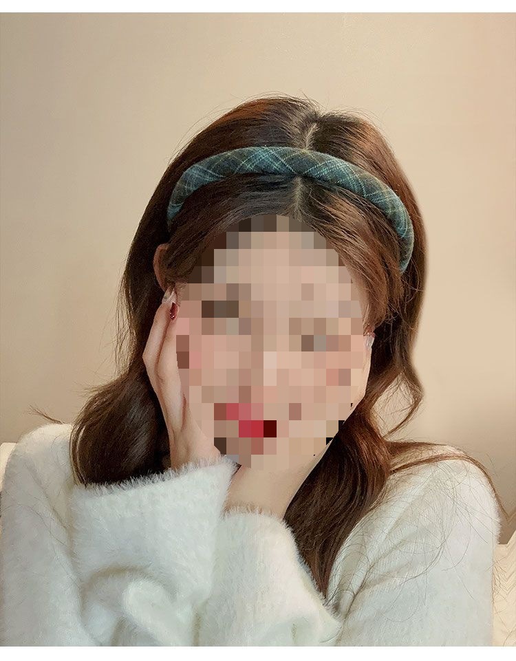 学院风格纹发箍女款头饰百搭复古气质外出发卡布艺压发细头箍发饰详情6