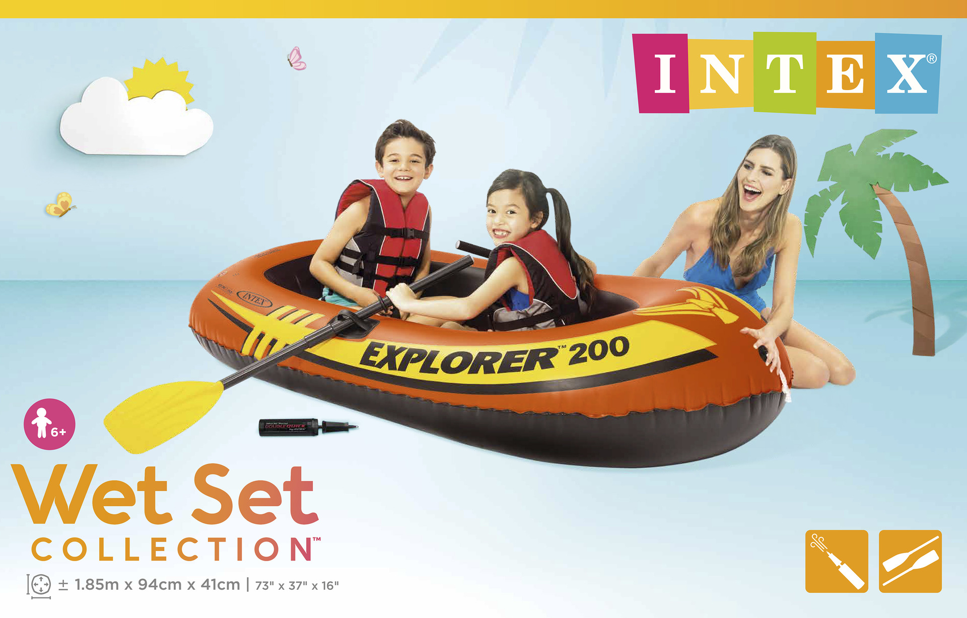 INTEX 58331 Explorer Two-person Boat Inflatable Boat kayak pic 1