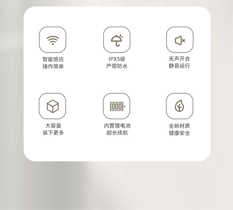 智能感应垃圾桶家用高颜值大容量LED灯高端轻奢半自动打包垃圾桶详情3