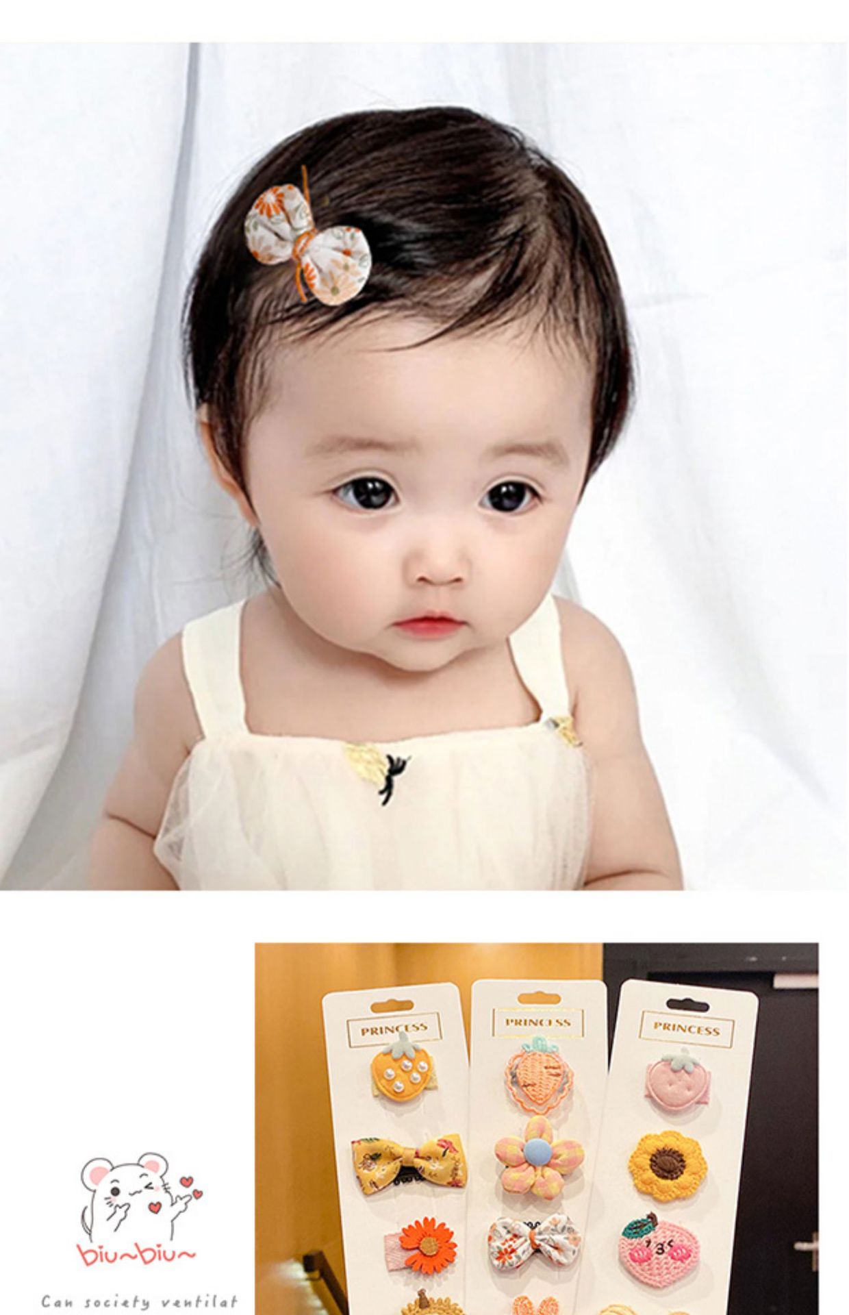 Baby hair clips that do no harm to hair, hair clips, hair accessories, infant and toddler fetal hair clips, cute baby bangs clips, hair accessories pic 15