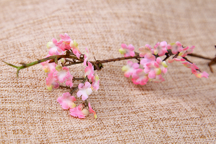 Zen-themed faux cherry blossom vine branches for home decoration, realistic small floral dry branches, tea room artificial flower ornaments, and simple flower arrangements pic 12