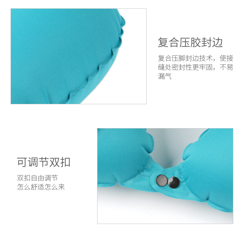 Inflatable travel portable neck pillow, compression inflatable U-shaped pillow, travel three treasures neck pillow, can be stored as an airplane pillow pic 23