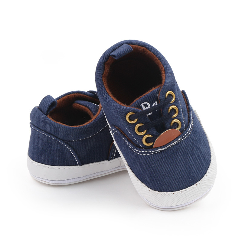 Spring and Autumn Soft rubber-soled multi-color canvas shoes, lace-up baby shoes, 0-1 year old infant casual shoes, walking shoes 2759 pic 12