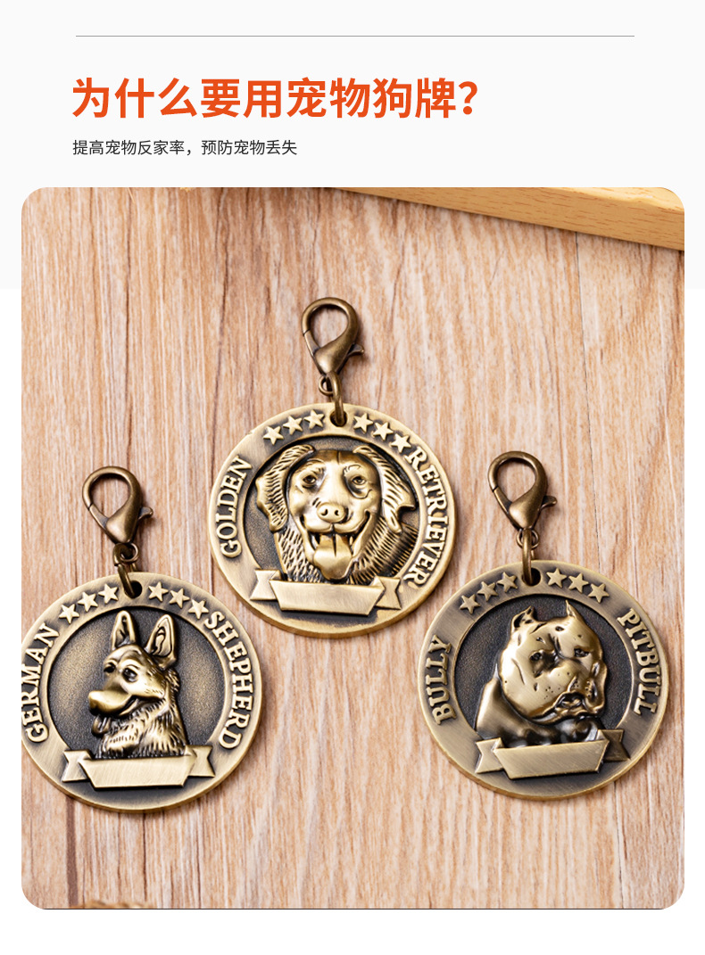 Fabricante en stock aleación de zinc etiqueta de identificación puede ser letterable pet dog anti-pérdida decoración colgante vintage zodiaco listado pic 4