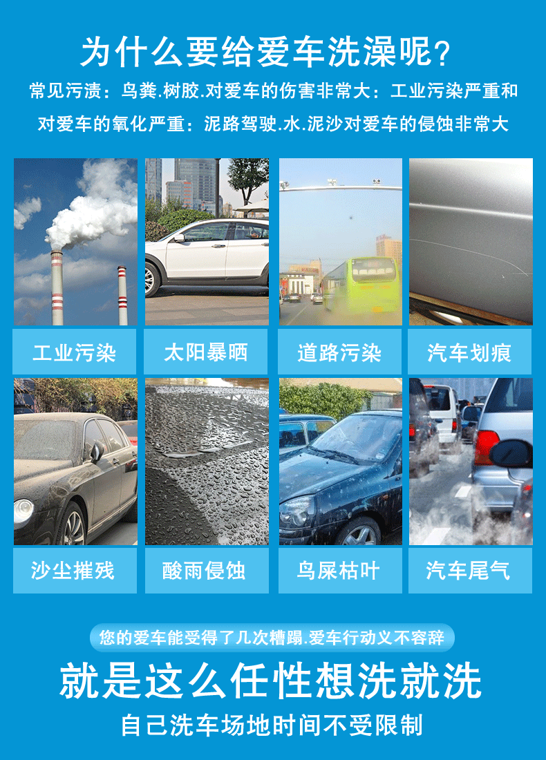 Cross-border car wash brush tools, cleaning supplies, sponge, car cleaner block seven-piece set, scraper towel set pic 2