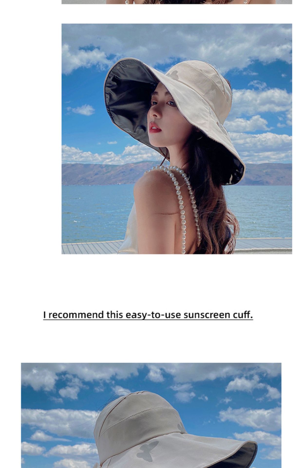 帽子女夏防晒空顶帽大沿韩版太阳帽百搭时尚蝴蝶结遮脸遮阳渔夫帽详情23