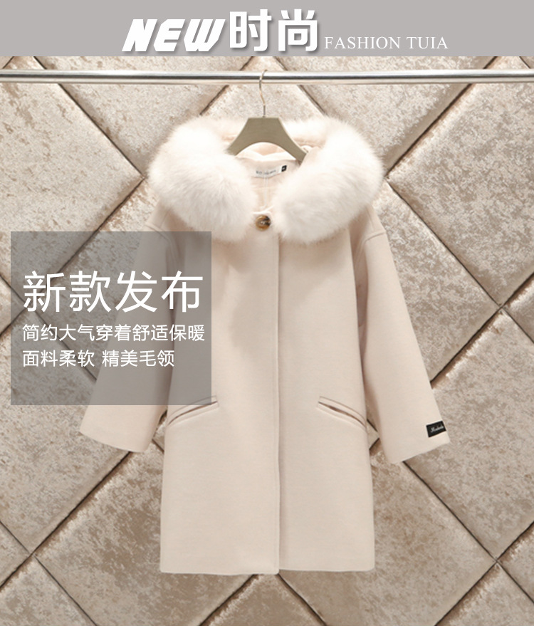 Woolen coat for women, mid-length, 2020 autumn/winter new Korean style, short and petite woolen coat, one-piece consignment pic 1