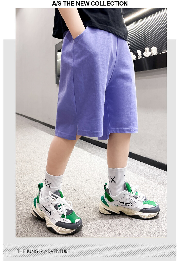 The 2022 new summer loose and stylish cotton capri shorts for boys are a trend of casual summer pants for middle-aged children pic 123
