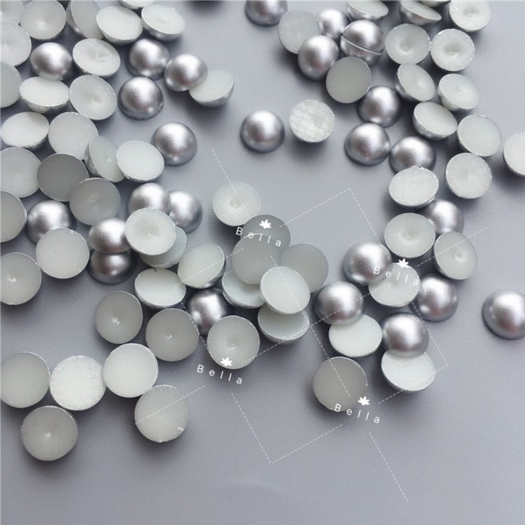 ABS imitation pearl semi-circle, gold and silver diy jewelry accessories, semi-circle resin accessories, semi-circle flat-bottomed pearls pic 5
