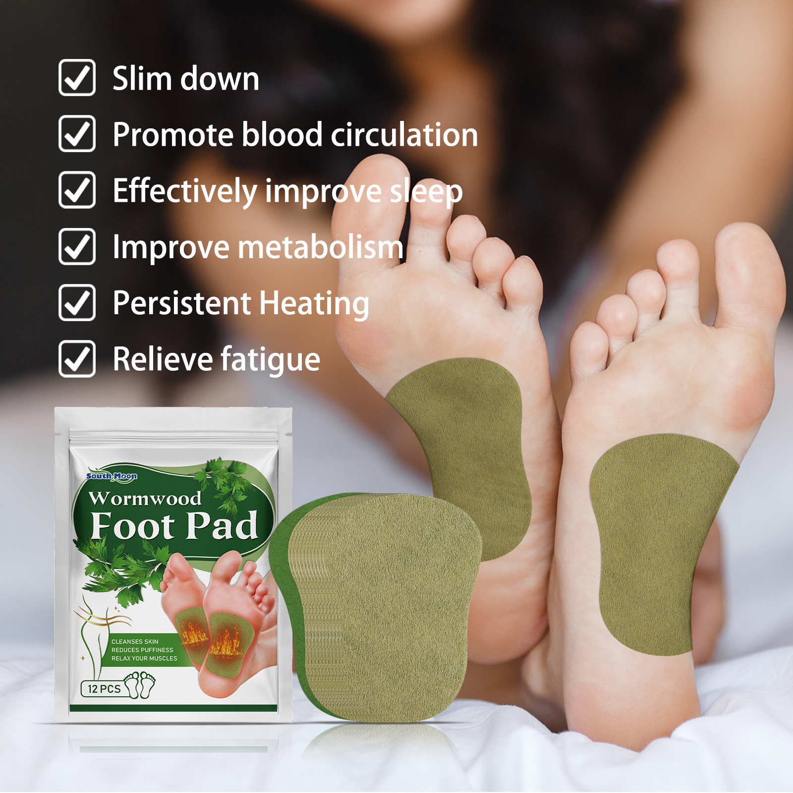 South Moon Mugwort Foot Patches for foot sole dehumidification are exclusively for foreign trade pic 9