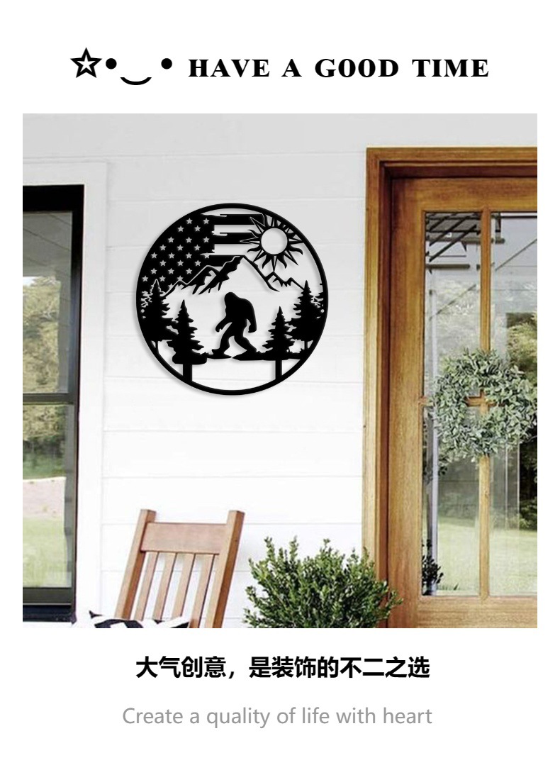 雪山风景亚马逊跨境铁艺烤漆装饰挂墙树室内艺术品摆件物客厅创意详情4