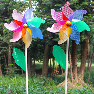 热卖儿童户外玩具 单层亮片向日葵笑脸大风车 太阳花园林装饰批发 怀旧传统风车玩具详情12