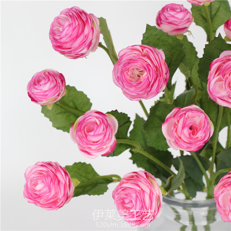 Simulated 3-head small lotus flowers for living room and bedroom decoration, artificial flowers, home decoration ornaments, simulated flower bouquets pic 28