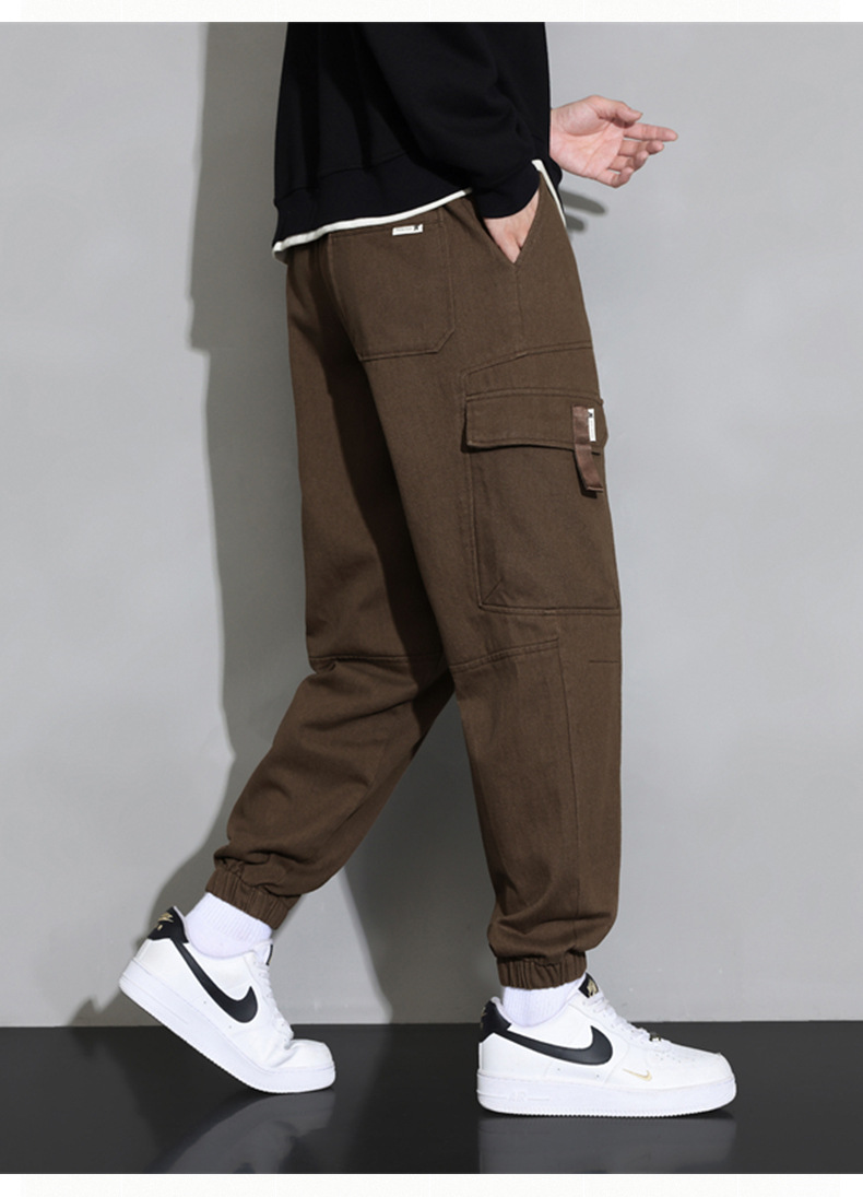 Pantalones de carga hombres 2023 nuevo otoño marca de moda juvenil holgada versátil pies de túnica para hombres tamaño grande pantalones casuales para hombres pic 29