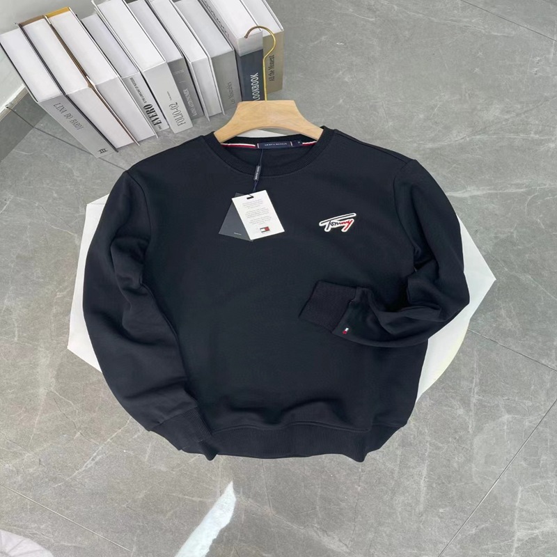 TOMMY汤米23秋冬新款经典字母小标刺绣圆领套头男女情侣款卫衣详情2