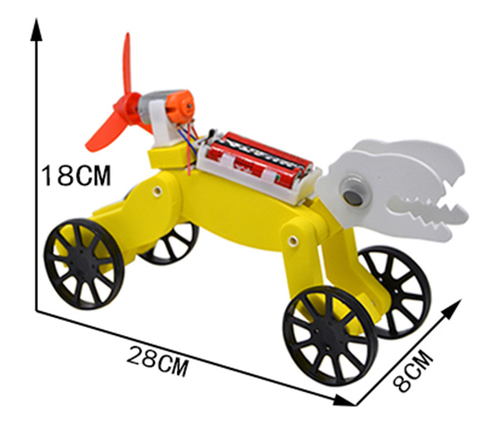 Creative technology dinosaur electric sports car cross-border new product DIY making invention scientific experiment self-assembly robot pic 3
