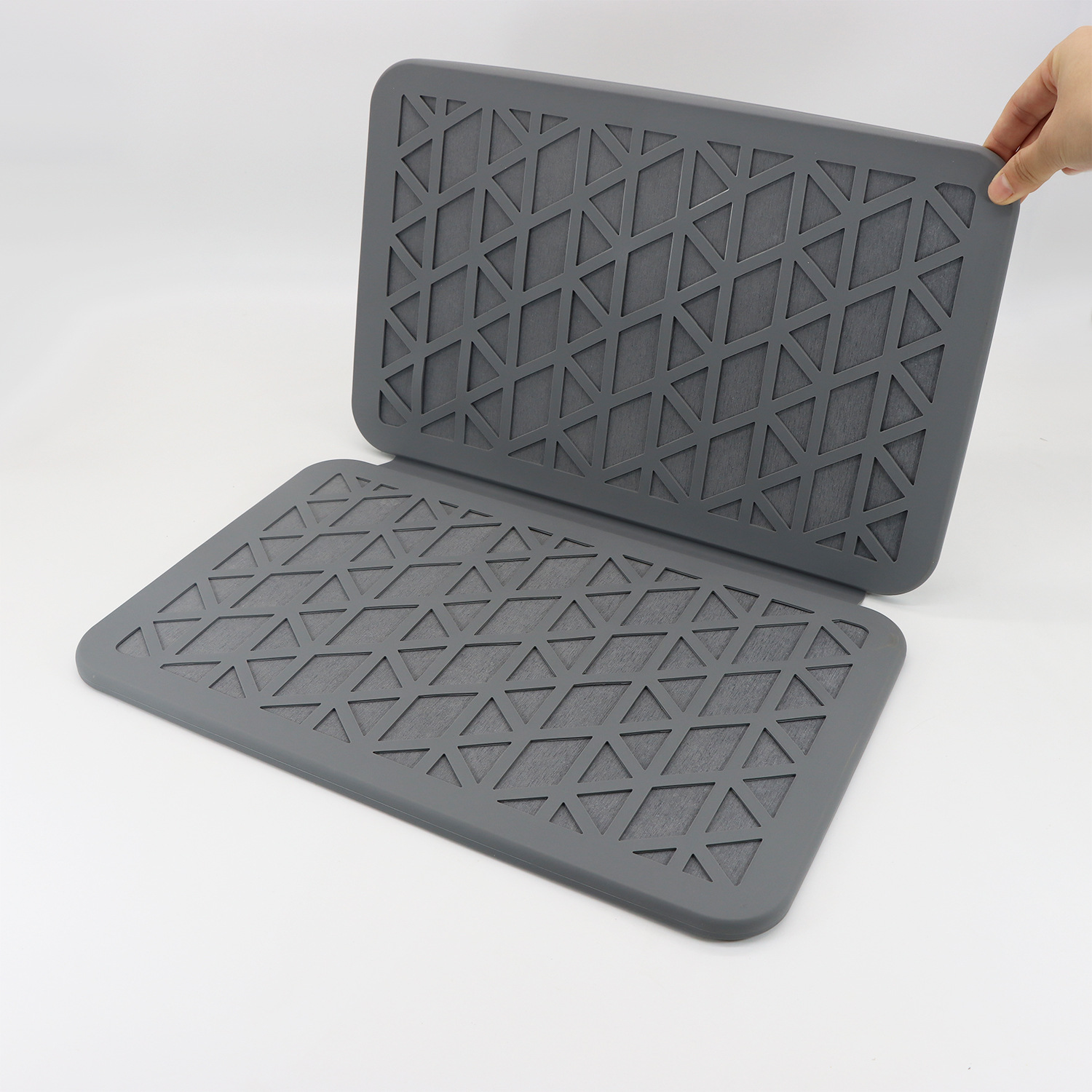 HYTSOW/ Huiyuan kitchen drying mat: Modern, fashionable, creative, simple and elegant, high-end dining mat, square silicone draining mat, diatomite quick-drying, gray diatom mud absorbent mat pic 20