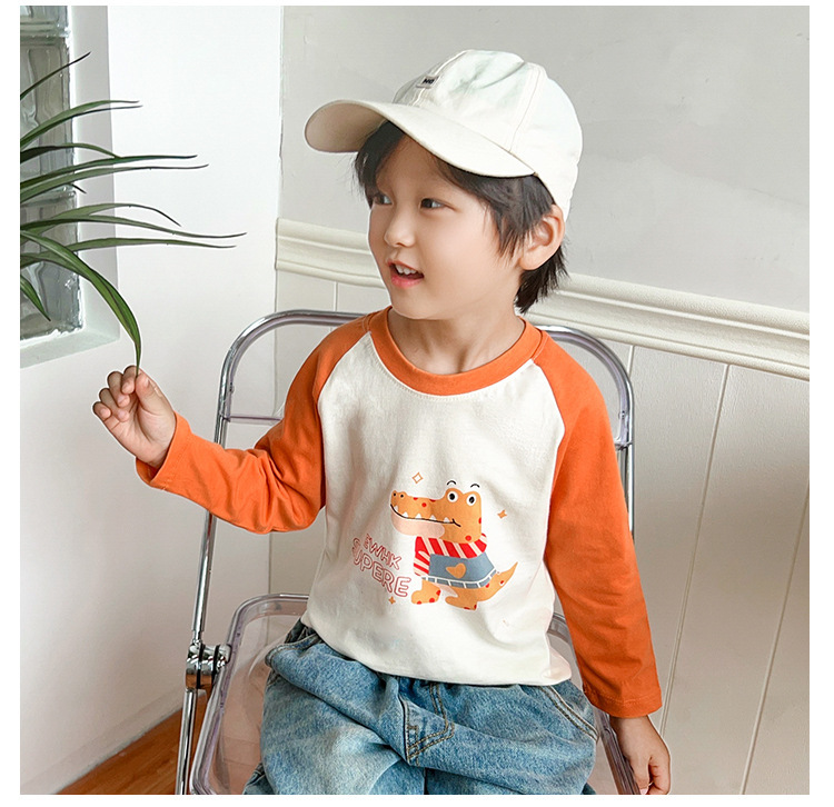 新款儿童t恤100%棉男童上衣长袖单件女宝a类纯棉衣服卡通潮童详情17