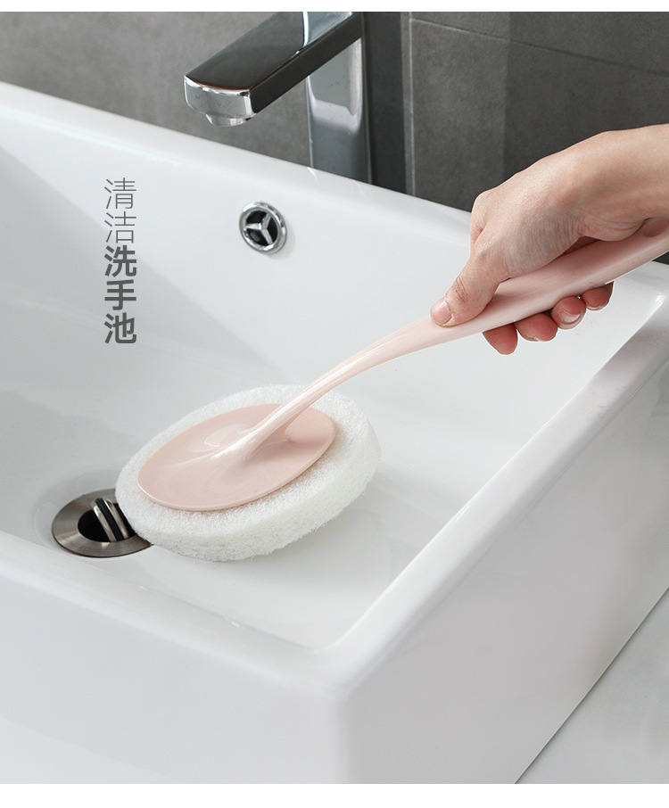 Long-handled sponge brush, wall cleaning brush, bathtub and toilet sponge brush, floor tile brush, sponge scouring pad pic 14