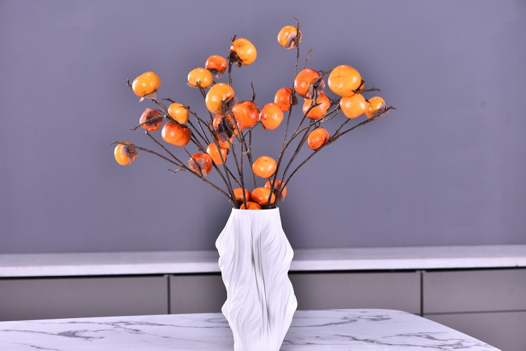 Wholesale of artificial persimmons, home living room model room soft decoration ornaments, money fruit, high-end artificial berries, decorative artificial flowers pic 14