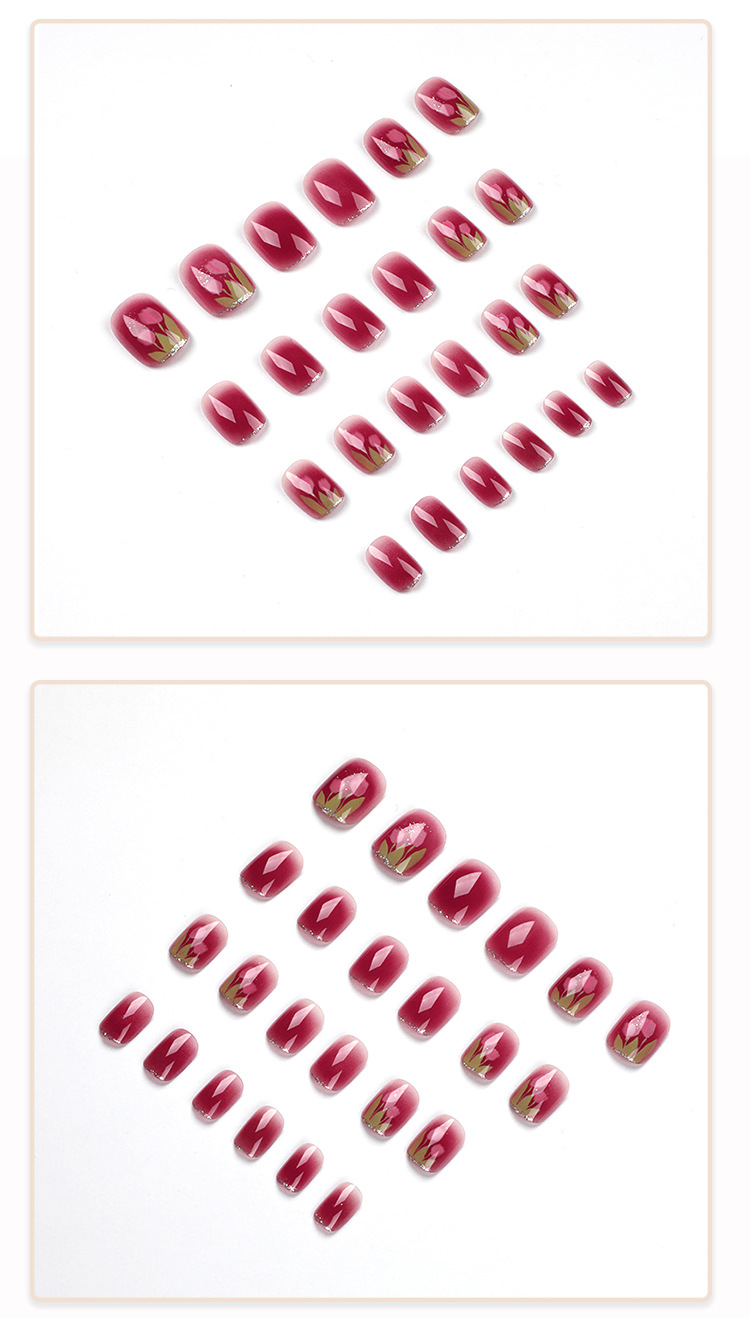 [Soft and Gentle Tulip] Nail patches, wearable nails wholesale nail patches, detachable nail patches, nail patches pic 5