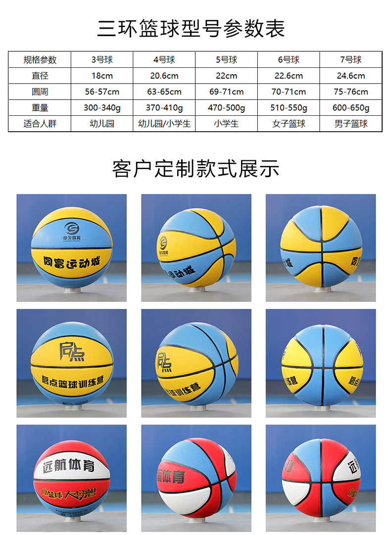 【定制篮球】134567号篮球定制PU吸湿训练营学校幼儿园蓝球定制详情9