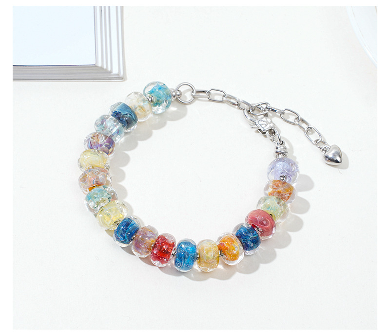晗钰缘水波纹琉璃珠子手串手链DIY手工串珠多色水波纹玻璃珠手链详情9