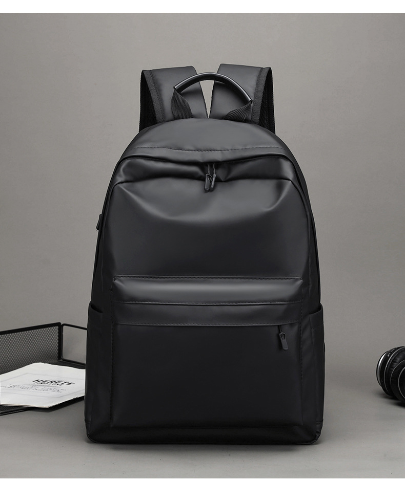 新款时尚潮流双肩包黑色大学生书包休闲大容量男士旅行电脑背包详情20