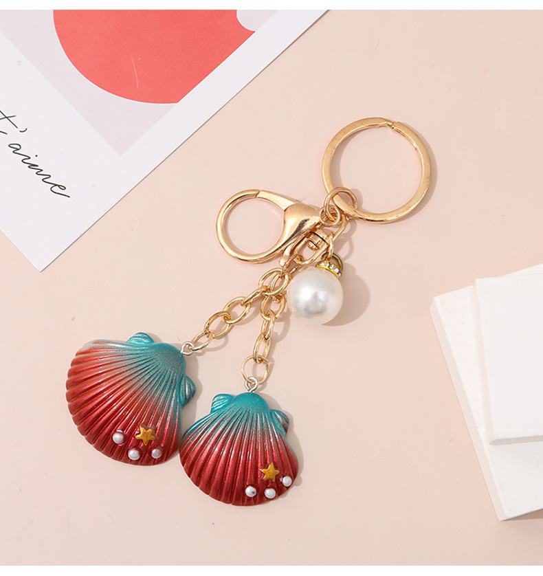 新款创意仿真树脂贝壳钥匙圈钥匙扣汽车包包挂件DIY手办配饰礼品详情9