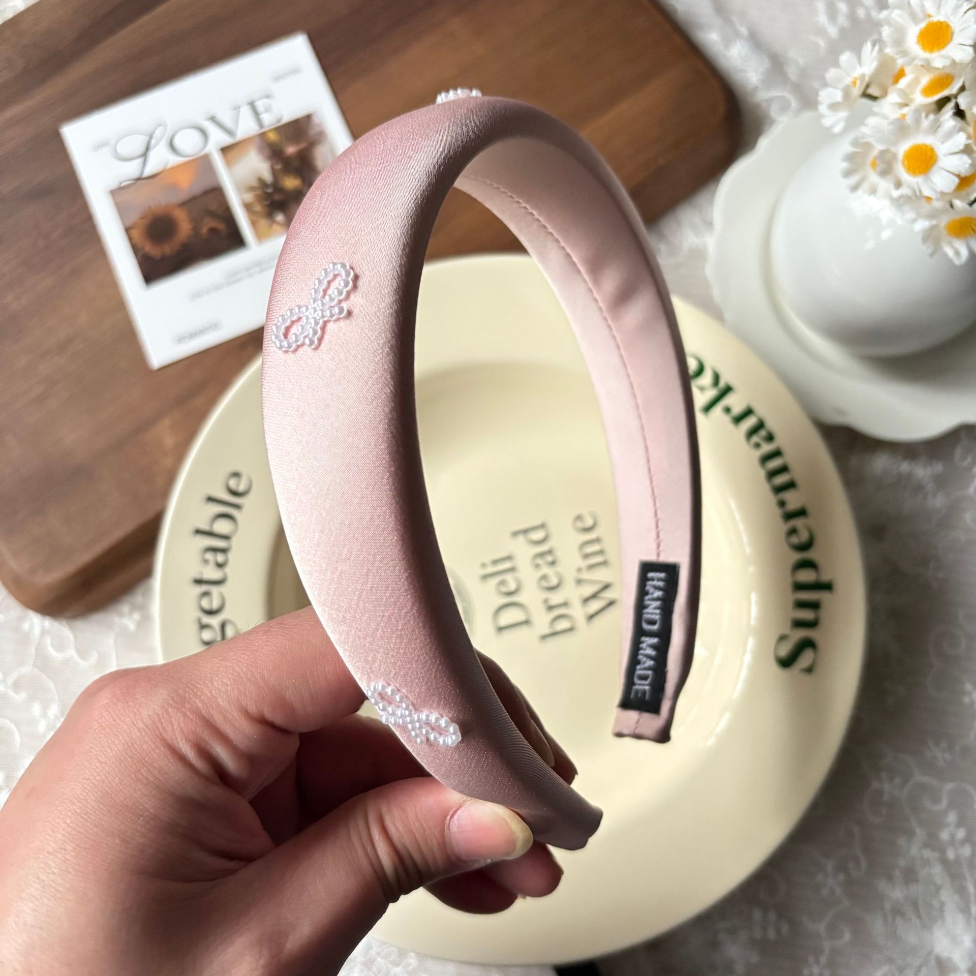 Spring new solid-color satin hair band for women, high head pressure headband, high-end and light luxury hair tie and hairpin headwear pic 51