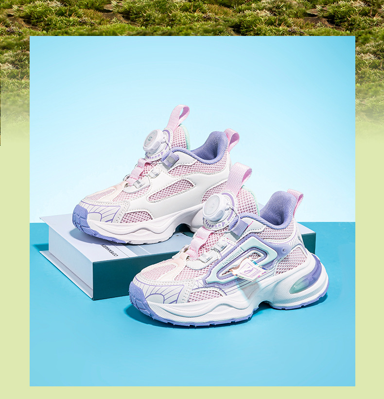 哈比熊网面春季款男童纽扣鞋女童双网运动鞋橡胶底跑步鞋一件代发详情17