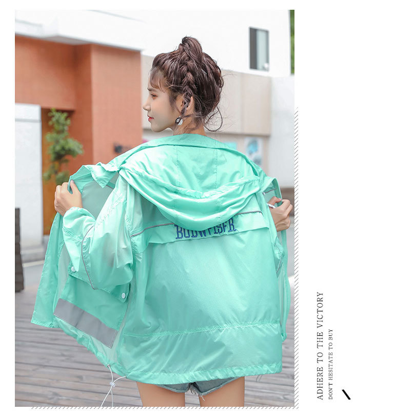 防晒衣服女生夏装2021新款初中高中学生韩版宽松百搭长袖薄款外套详情9