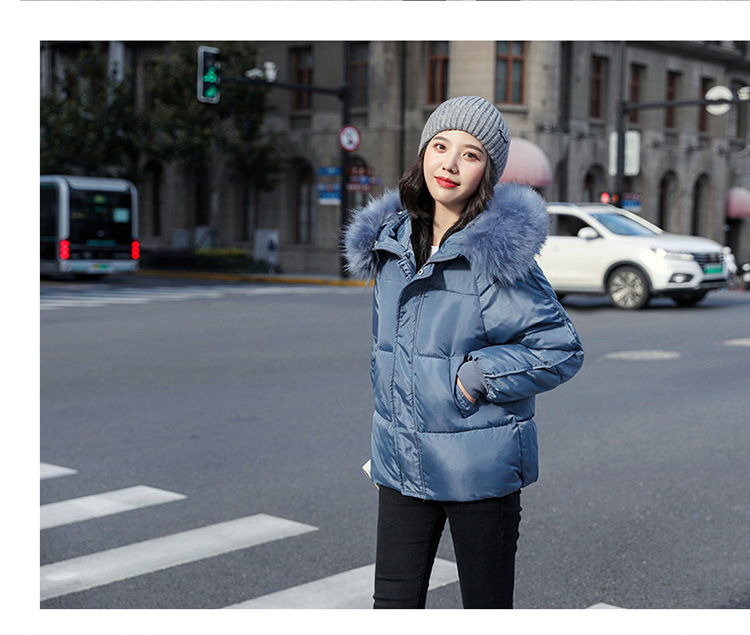 New winter cotton-padded jacket, thickened cotton-padded jacket, down cotton-padded jacket for women, short Korean-style fitted hooded bread jacket pic 28
