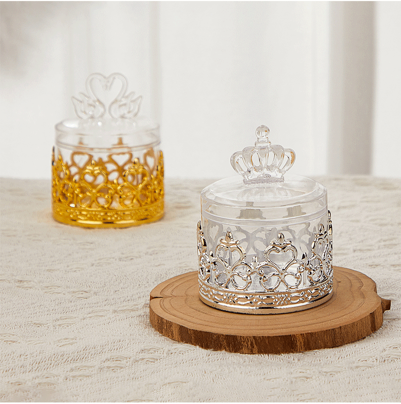 跨境电镀金银塑料糖果盒婚礼礼品盒糖果罐生日派对伴手礼喜糖盒详情18