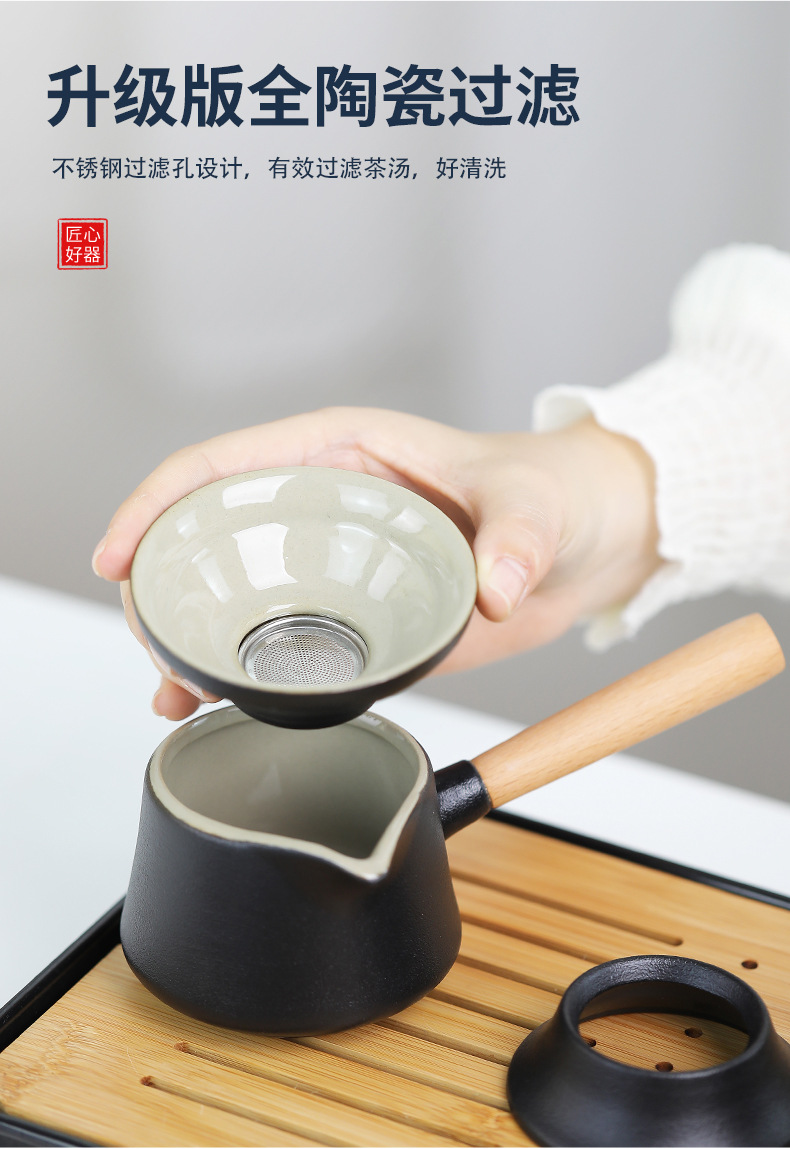 Wholesale travel tea sets, tea trays, household Gongfu tea sets, outdoor portable teapots, ceramic New Year gifts pic 12