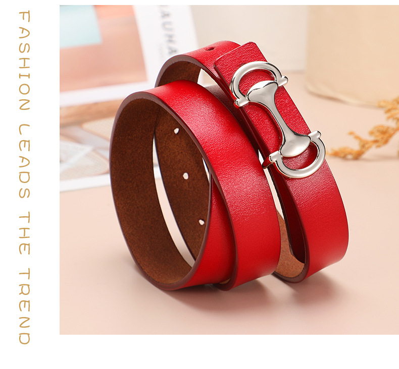 腰带女仿古真皮平滑扣复古时尚腰带女百搭装饰牛仔裤高级皮带女士详情13